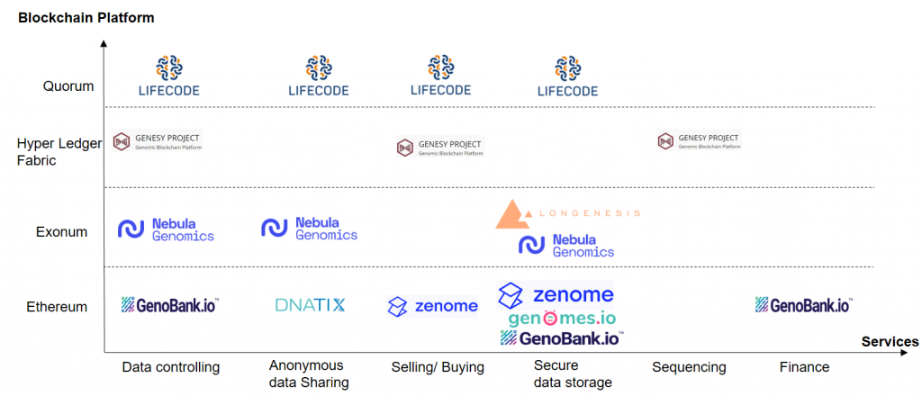 Services provided by the companies using multiple blockchain platform