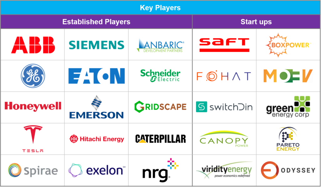 Important players in the Microgrid market