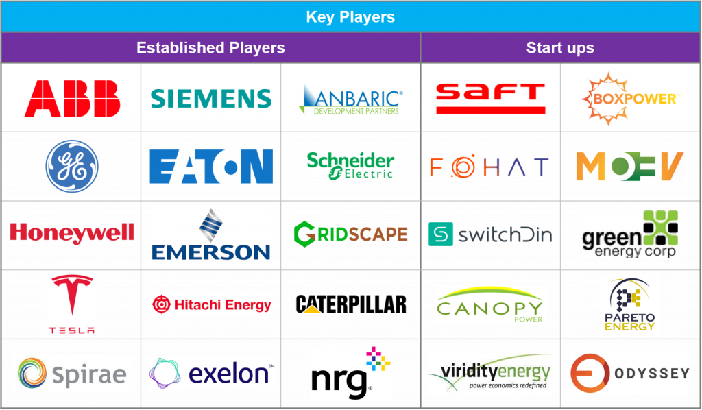 Important players in the Microgrid market