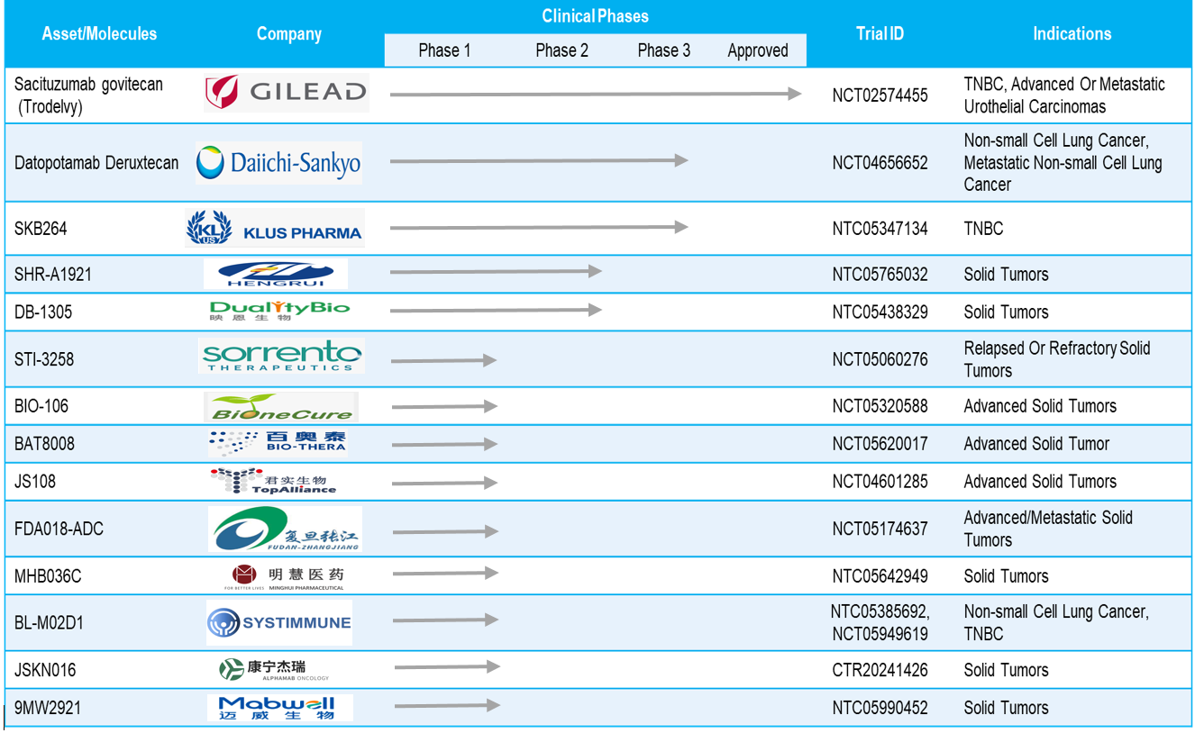 Assets in clinical trials targeting TROP-2