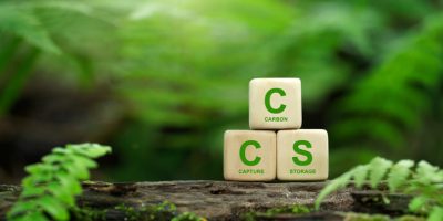 CCS acronym for Carbon Capture Storage words CCS on a wood block on the environmental background. Net zero action concept. Save energy, green energy, reduce carbon footprint, carbon capture.